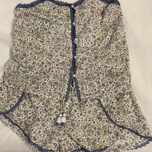 Rachel Ashwell Floral Cami Pajama Set Lace Trim Cotton Cottagecore Shabby Chic